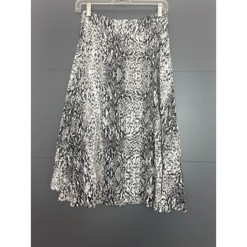 Saks Fifth Avenue Midi‎ Skirt Snakeskin Print Ruffle Hem